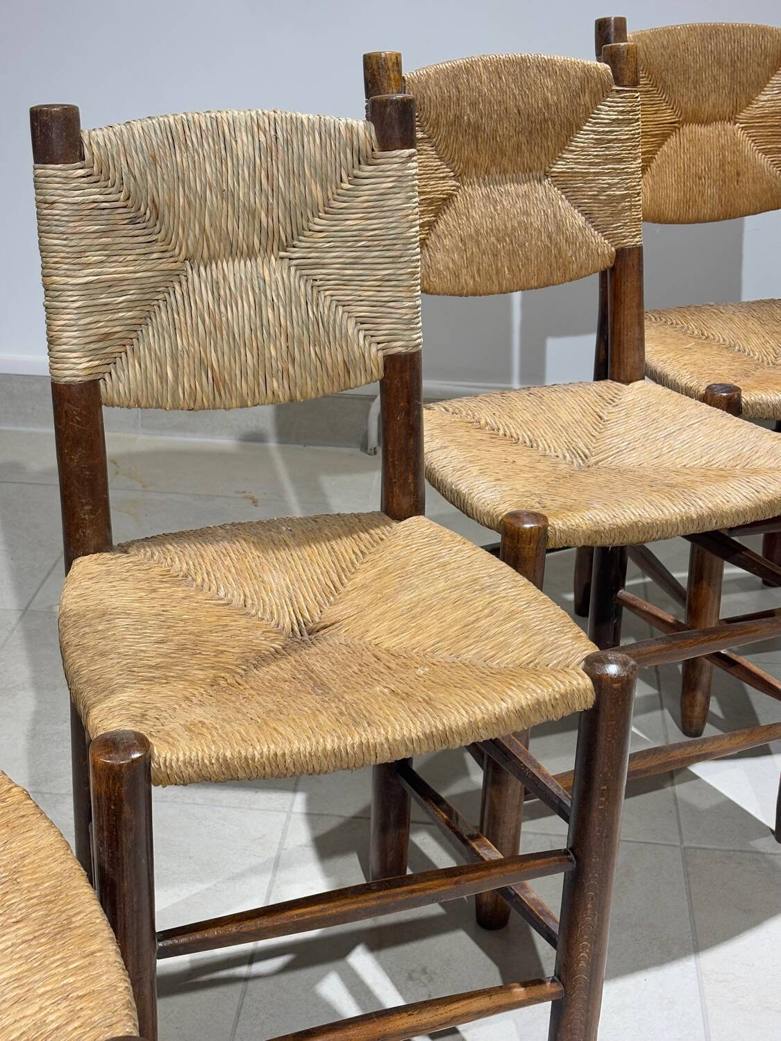 Set of 6 Bauche chairs by Charlotte Perriand