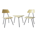 Set of 2 bedroom chairs and sidetabe by Rob Parry for Dico, The Netherlands 1950's