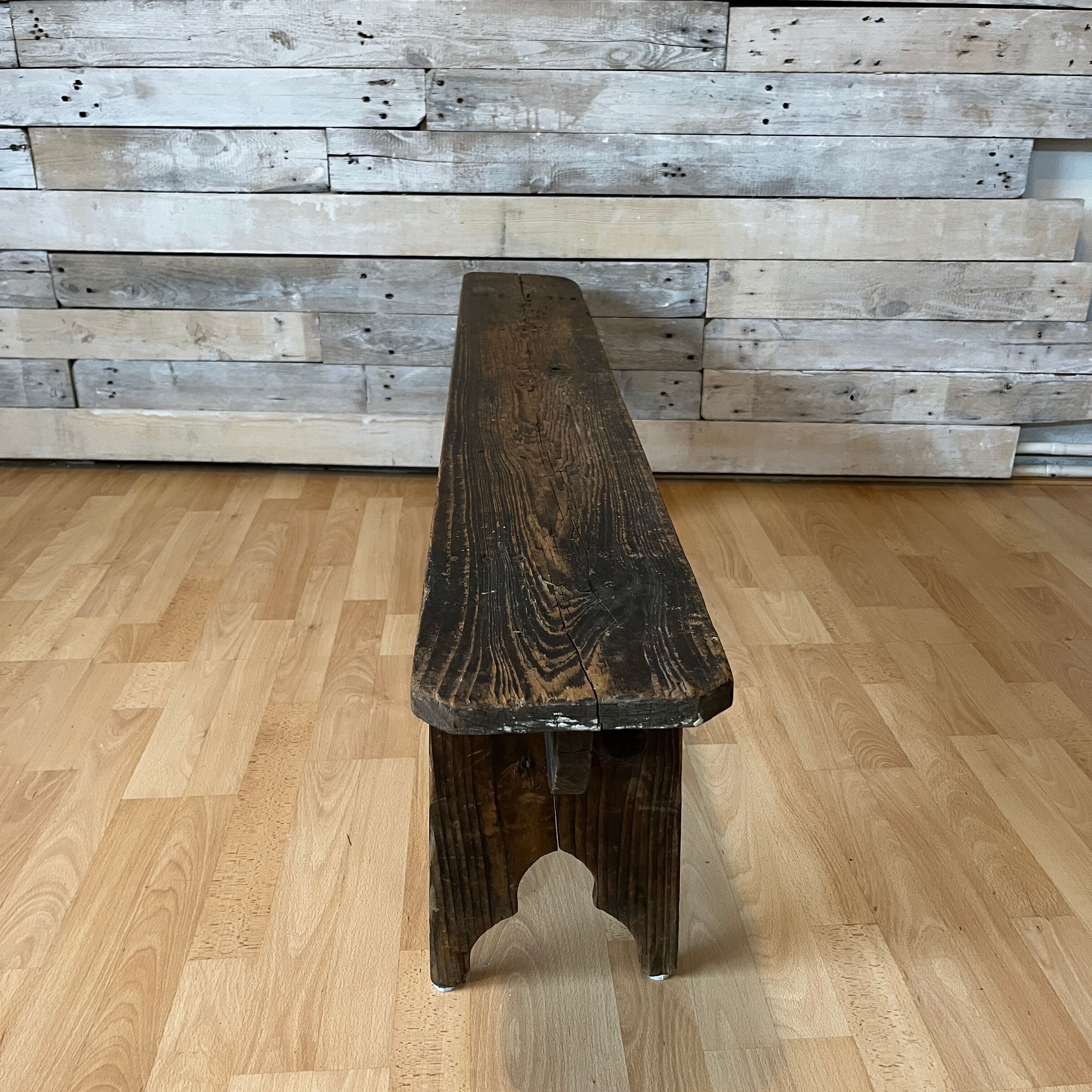 Old bench in raw wood