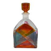Carafe ou bouteille décorative d'exception des années 1970, signée Luigi Bormioli. Fabriquée en Italie.