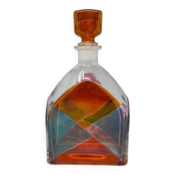 1970s Stunning Decanter or Decorative Bottle by Luigi Bormioli. Made in Ita