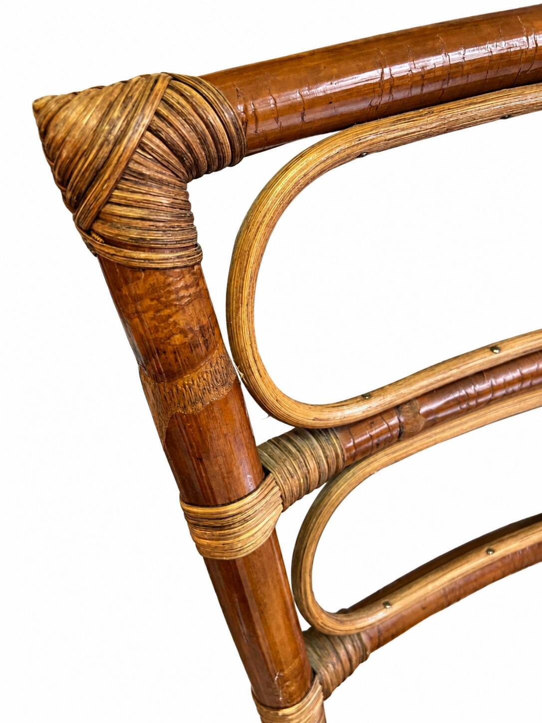 Pair of vintage rattan and bamboo chairs – Riviera spirit, 1970s