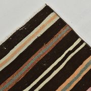 Striped Pattern Brown Kilim Runner Rug, 75x315Cm