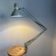 Lampe vintage 1970 d'architecte Ledu gris perle bureau - 80cm