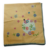 Small antique embroidered tea tablecloth