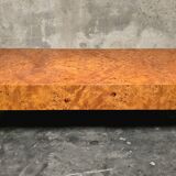 Jean-Claude Mahey coffee table for Roche Bobois, elm burl veneer, has