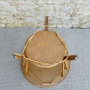 Rattan coffee table, tripod, with double top, 1960s