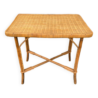 Rattan side table