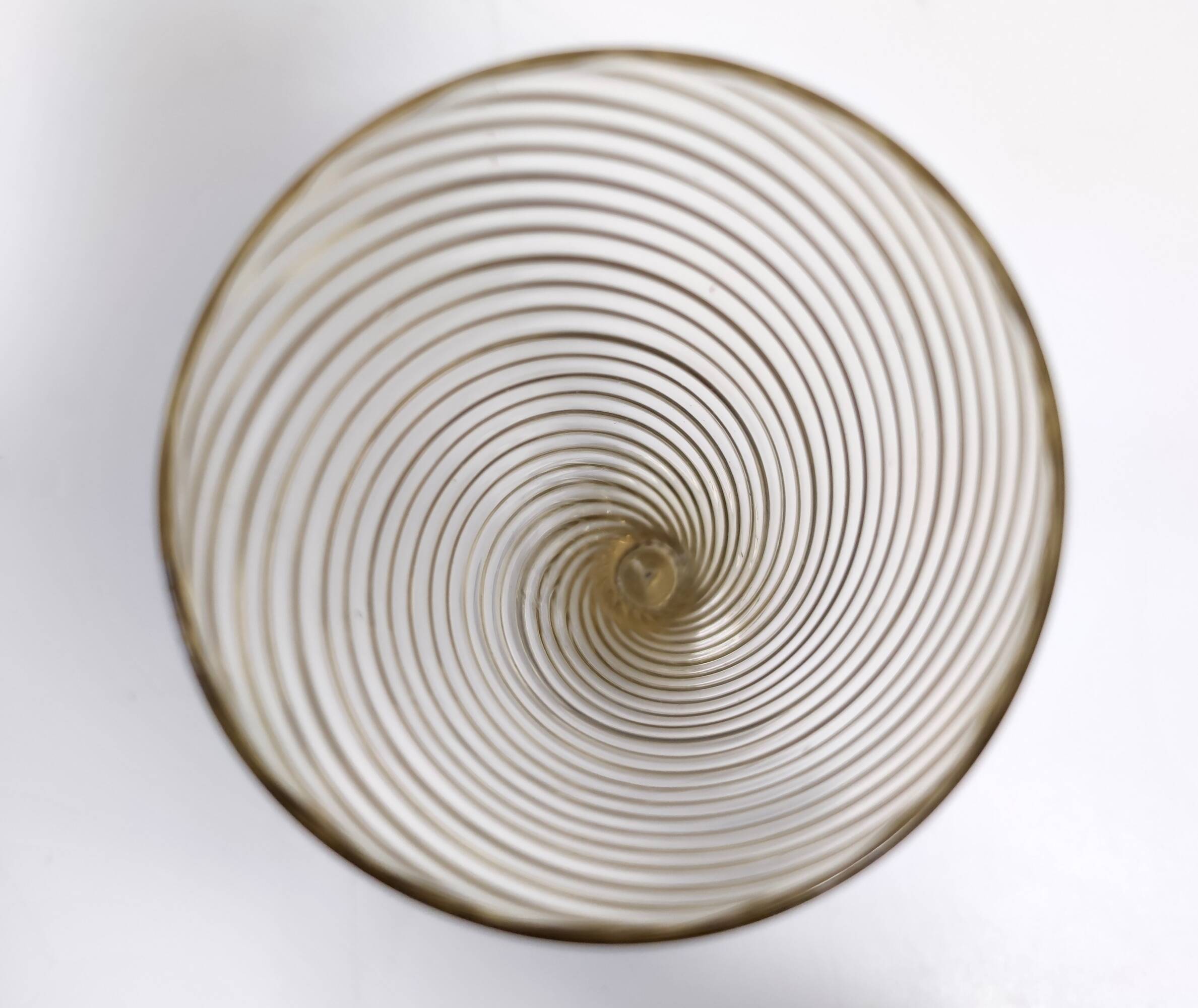 Set of Six Amber Murano Drinking Glasses by Vittorio Zecchin, Italy