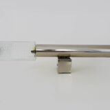 Large wall light in brushed metal. 70s