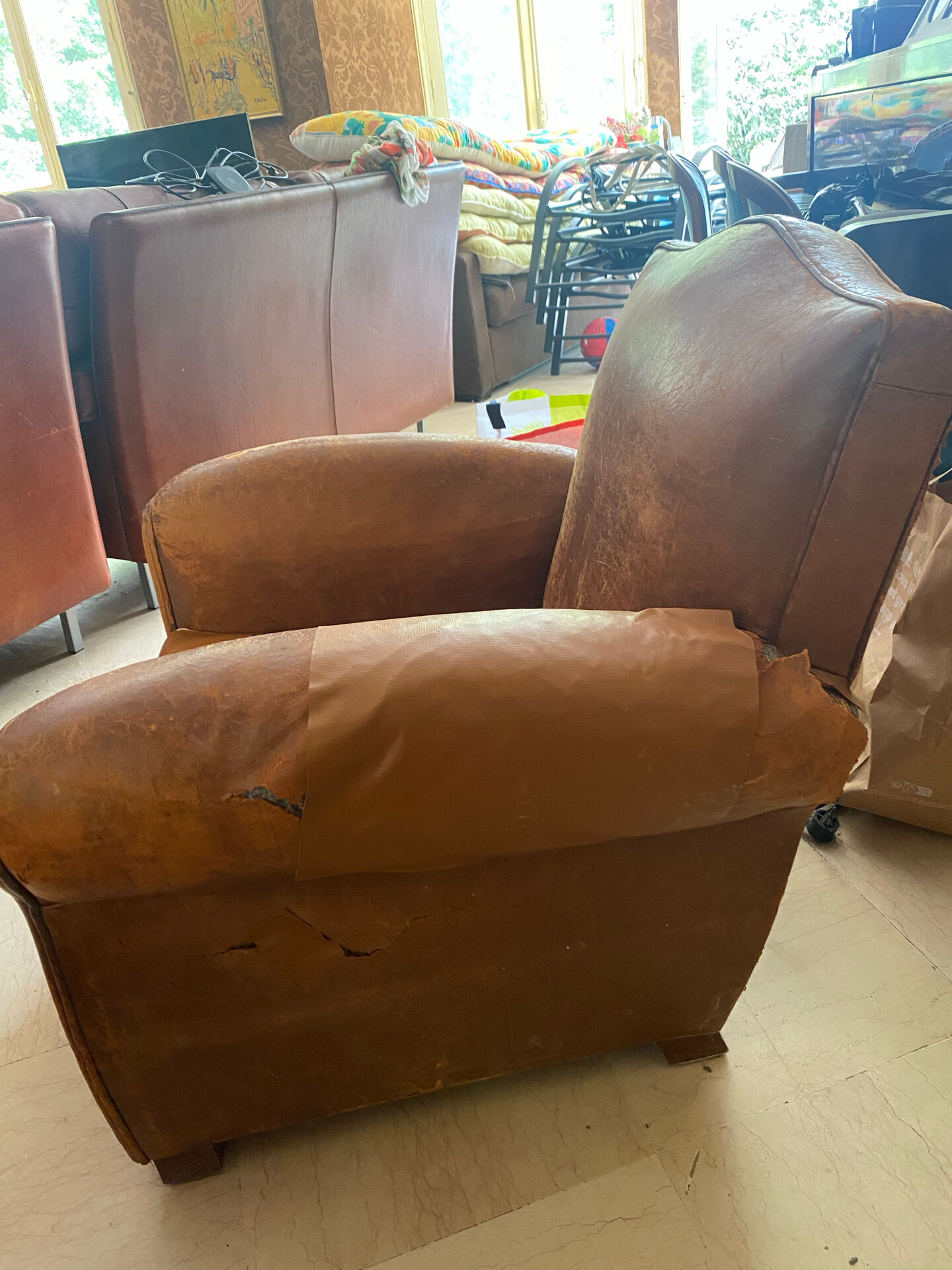 2 vintage club armchairs