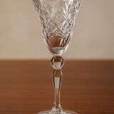 Large cut glass stemmed glass – star decoration – 1960s
