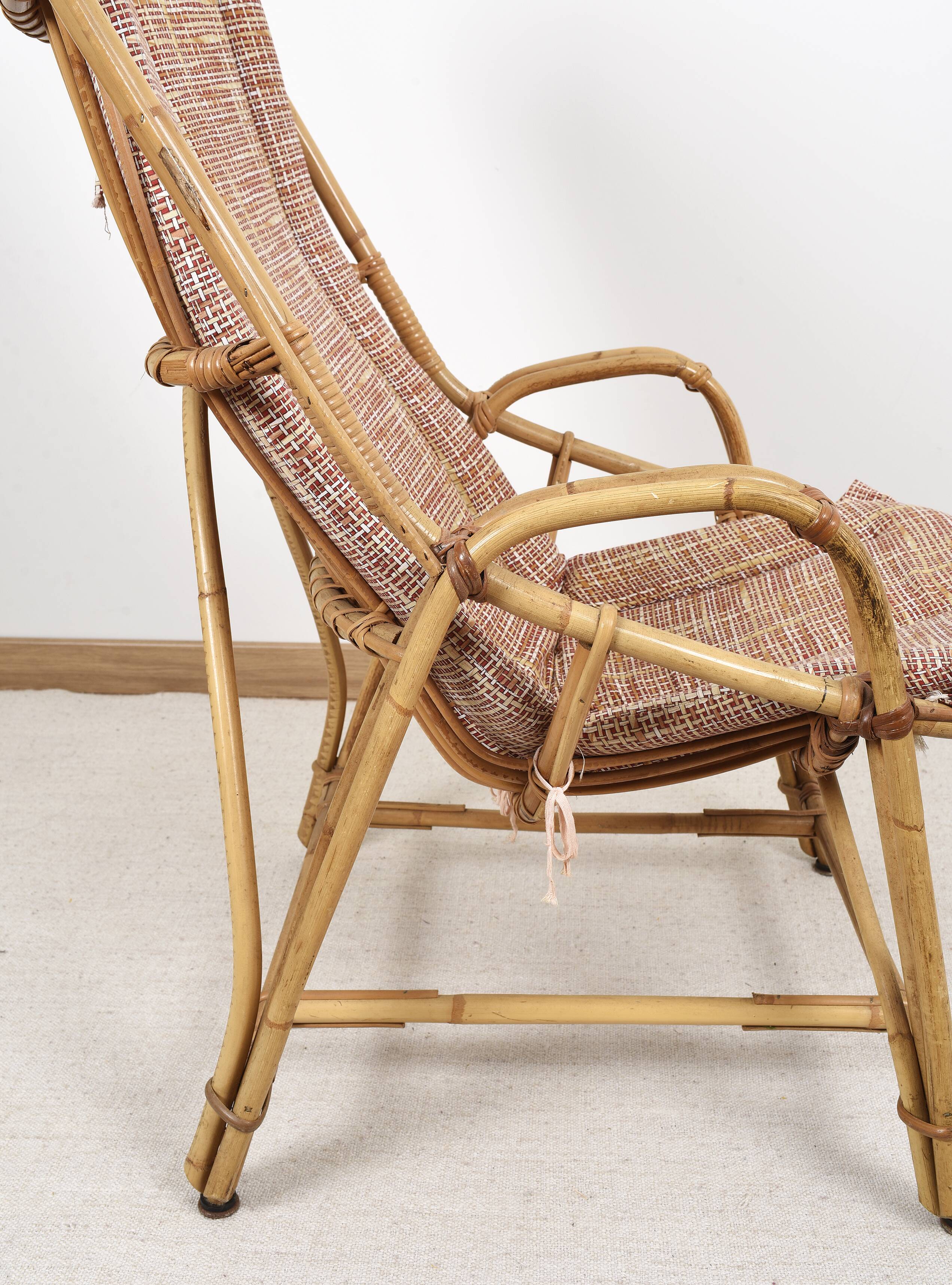 Antique, vintage rattan armchair