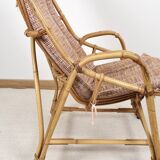 Fauteuil en rotin ancien, vintage