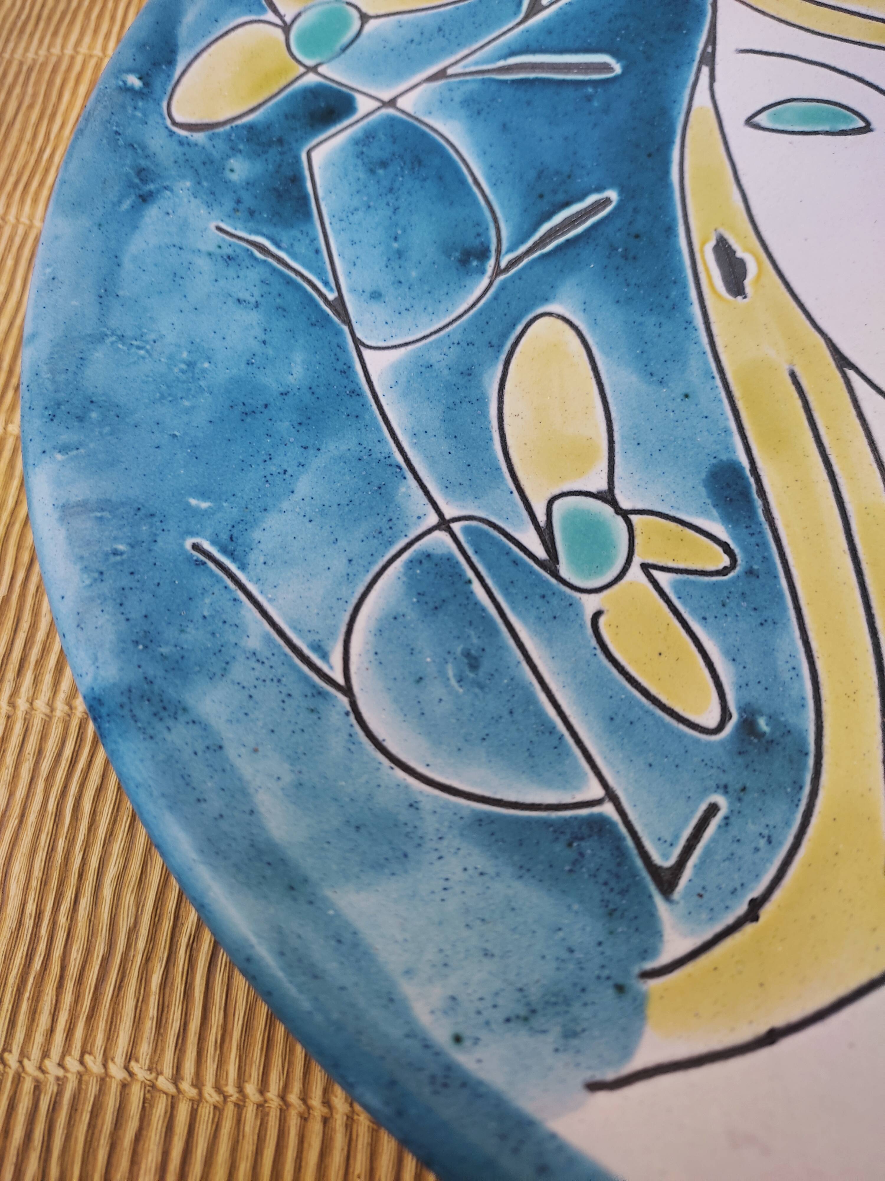 Portrait on ceramic wall plate