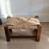 Vintage rustic straw country stool