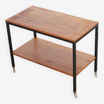 1960 modernist teak and metal serving table