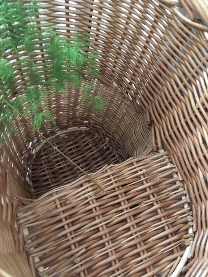 Staircase handcrafted wicker basket