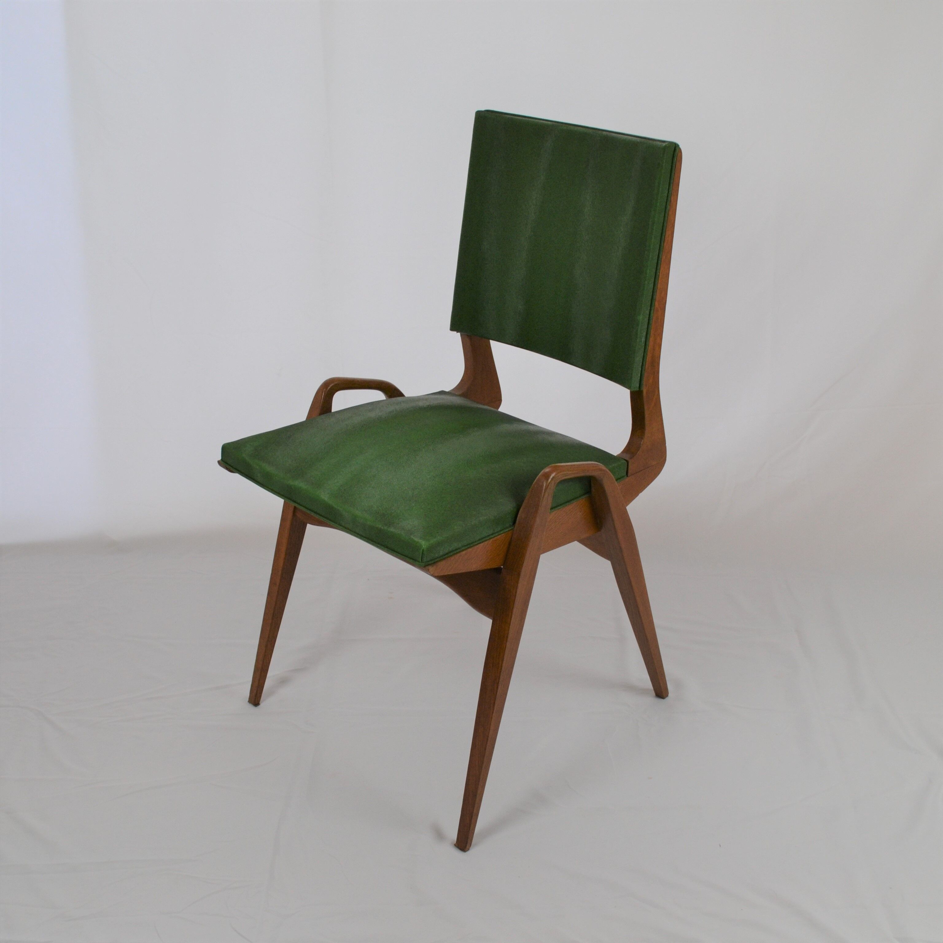 Pair of beech chairs from Maurice Pré