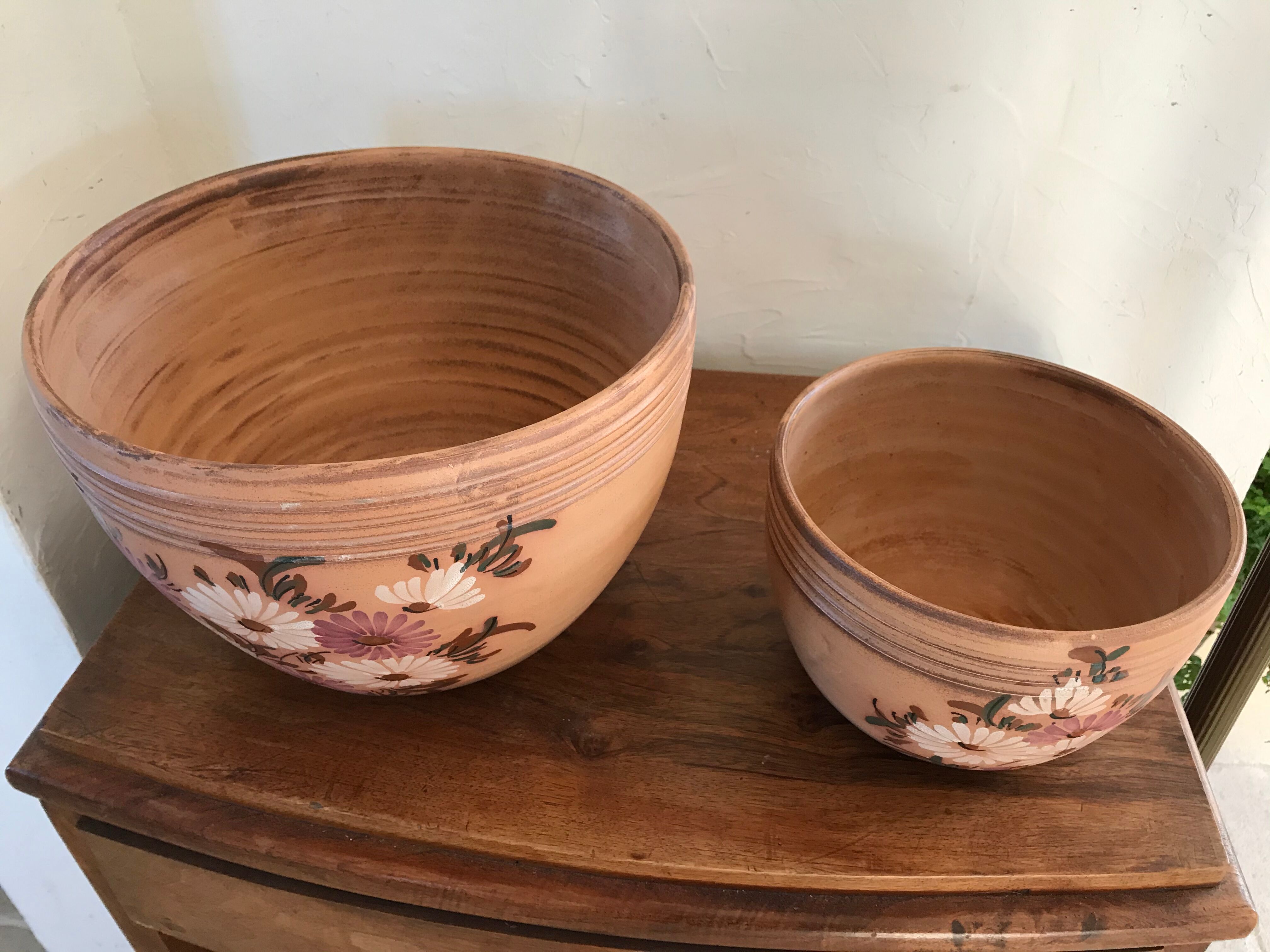 Vallauris 70's terracotta salad bowls