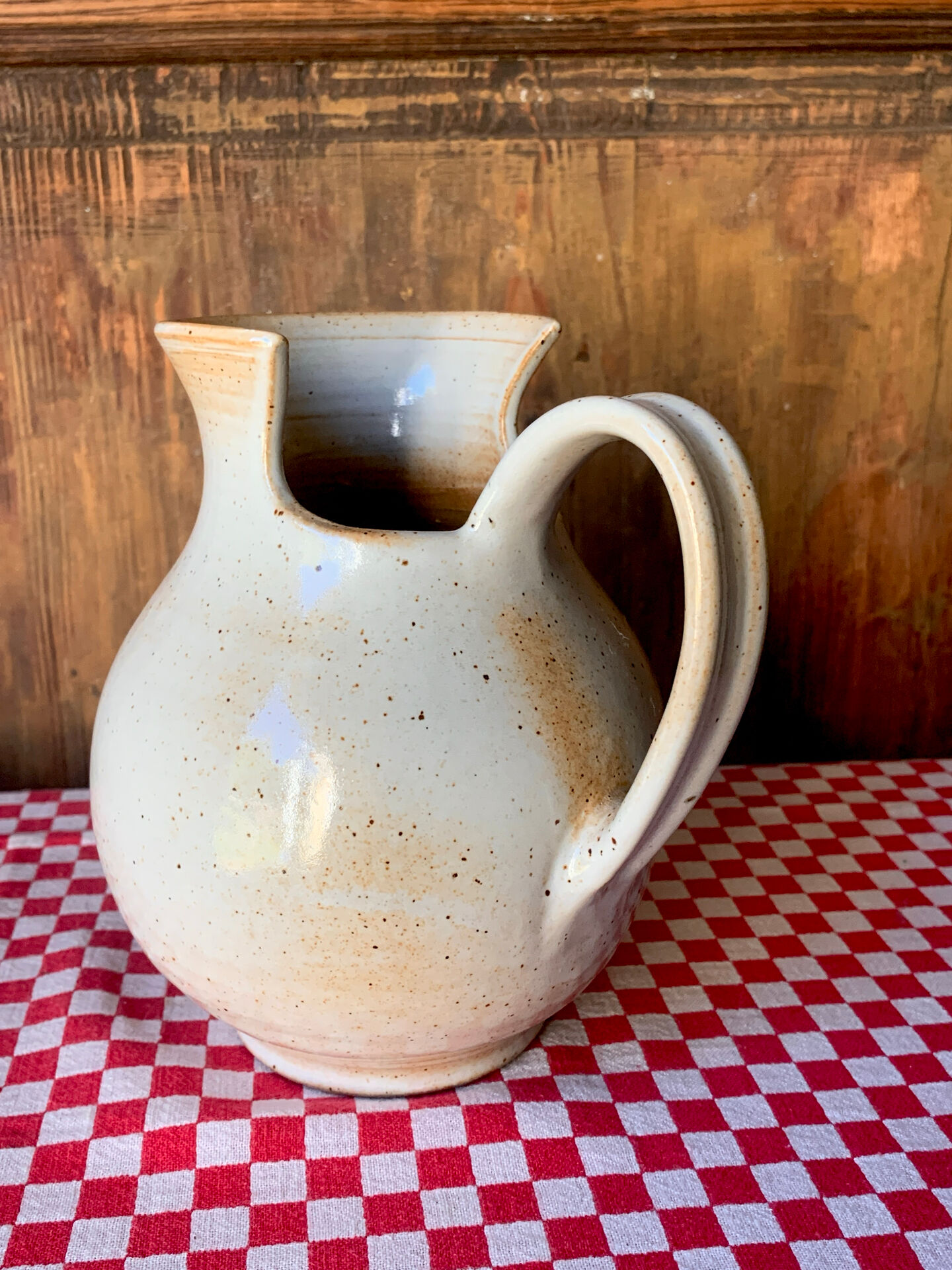 Vintage stoneware pitcher from Marais, France.