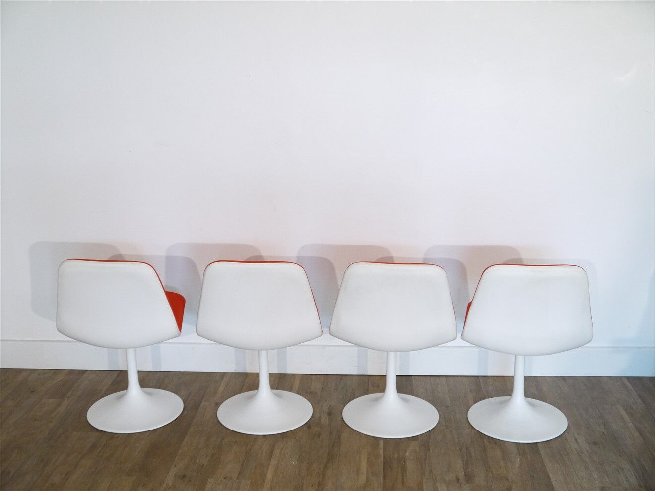 Series of 4 vintage tulip chairs by Borje Johanson 1970
