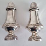 Silver metal salt and pepper shakers