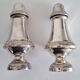 Silver metal salt and pepper shakers