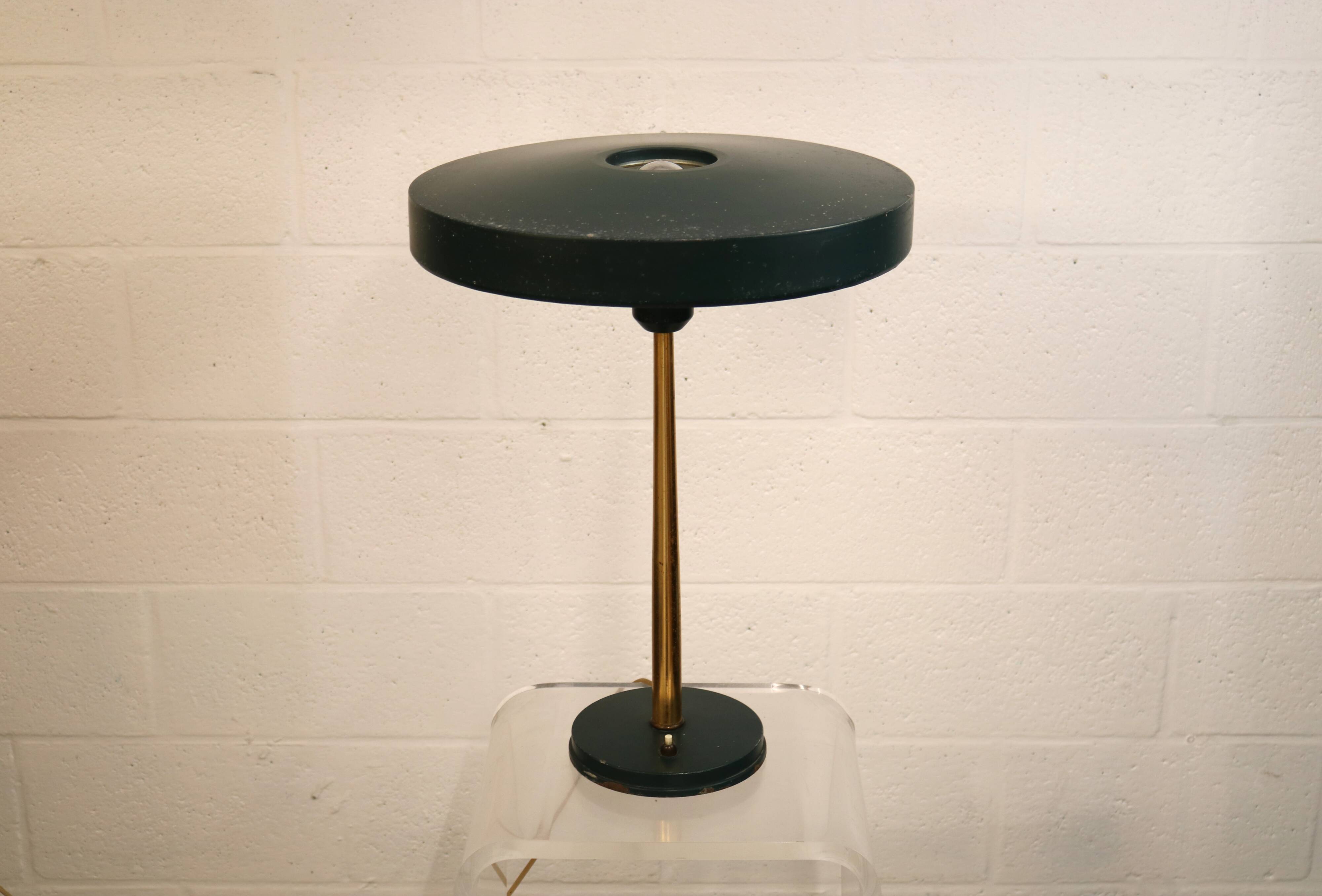 Midcentury Louis Kalff desk lamp *** Model Timor 69 dark green *** Philips