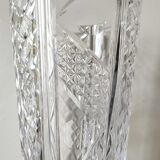 Vintage vase with flared neck in cut crystal - Decorated with geometric patterns / diamond braces