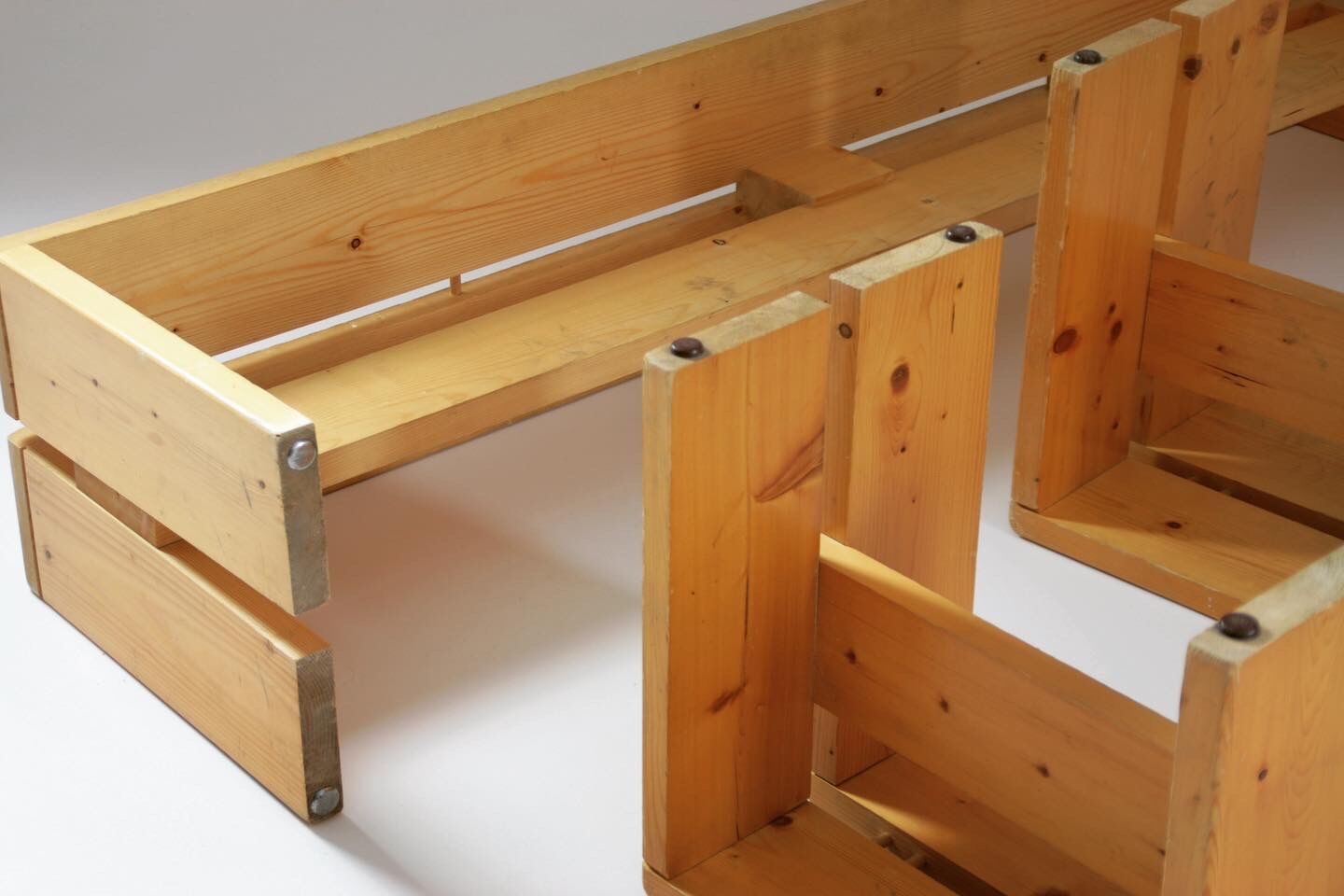 Table, bench and stools Les Arcs by Charlotte Perriand, France, 1960