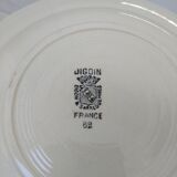 Lot de 2 assiettes creuses Digoin Sarreguemines modèle "rose bleue"