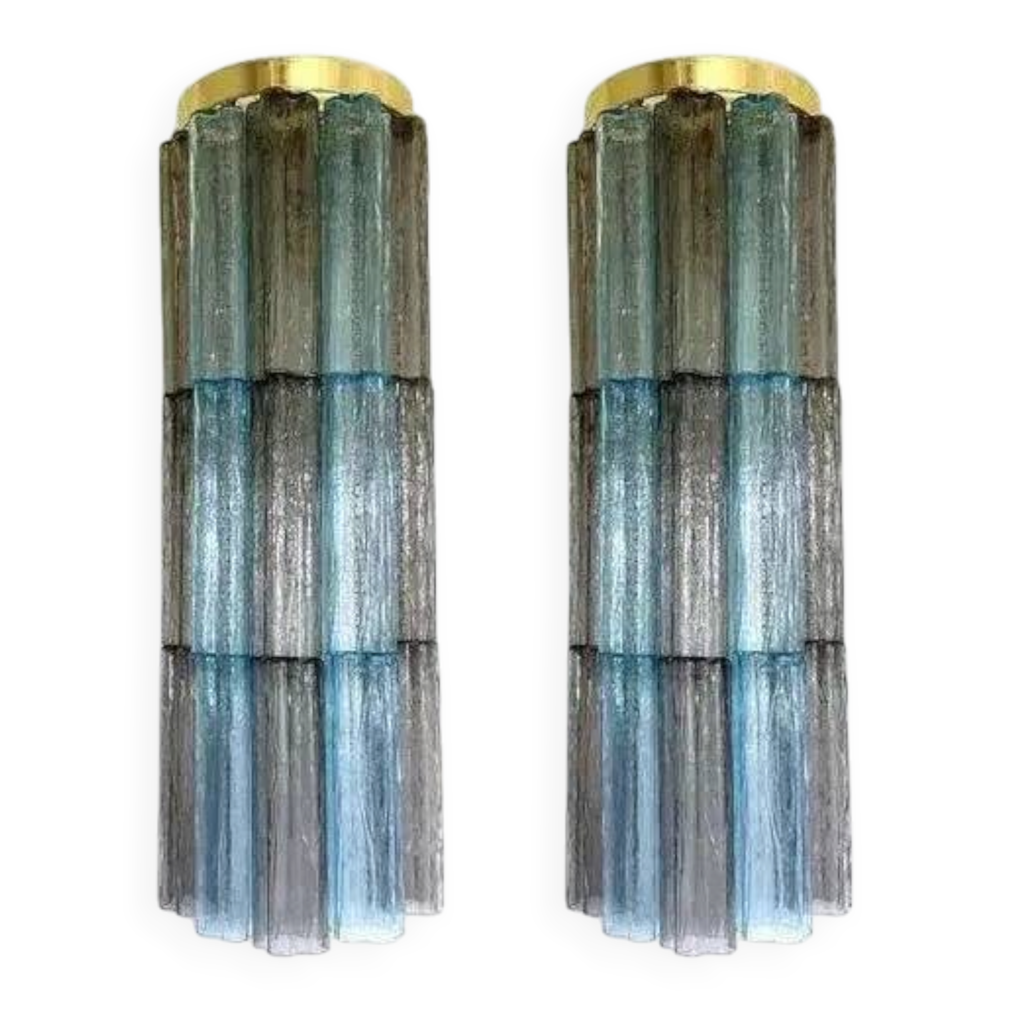 Murano glass Tronchi wall lights in grey and light blue by Simoeng, set of 2