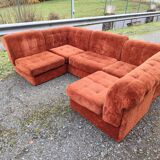 Modular velvet sofa bench 5 blocks