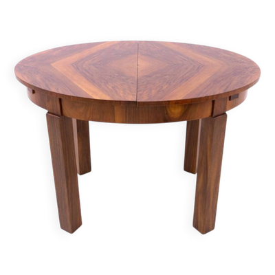 Table ovale Art déco des années 1940, Pologne. Après restauration.
