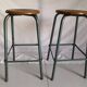 Duo of vintage 60s workshop industrial tabourets