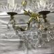 Pair of 3-light bronze and crystal wall lights