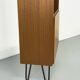 Narrow teak bookcase with two doors by Omann Jun, 1970s