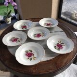 Series of 6 hollow plates porcelain of Gien model Chambord