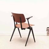 Galvanitas S21 chair with oak and black armrests