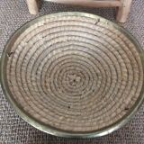 Straw and brass basket