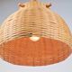Scandinavian Wicker Rattan and Pine Pendant Lamp, 1960s