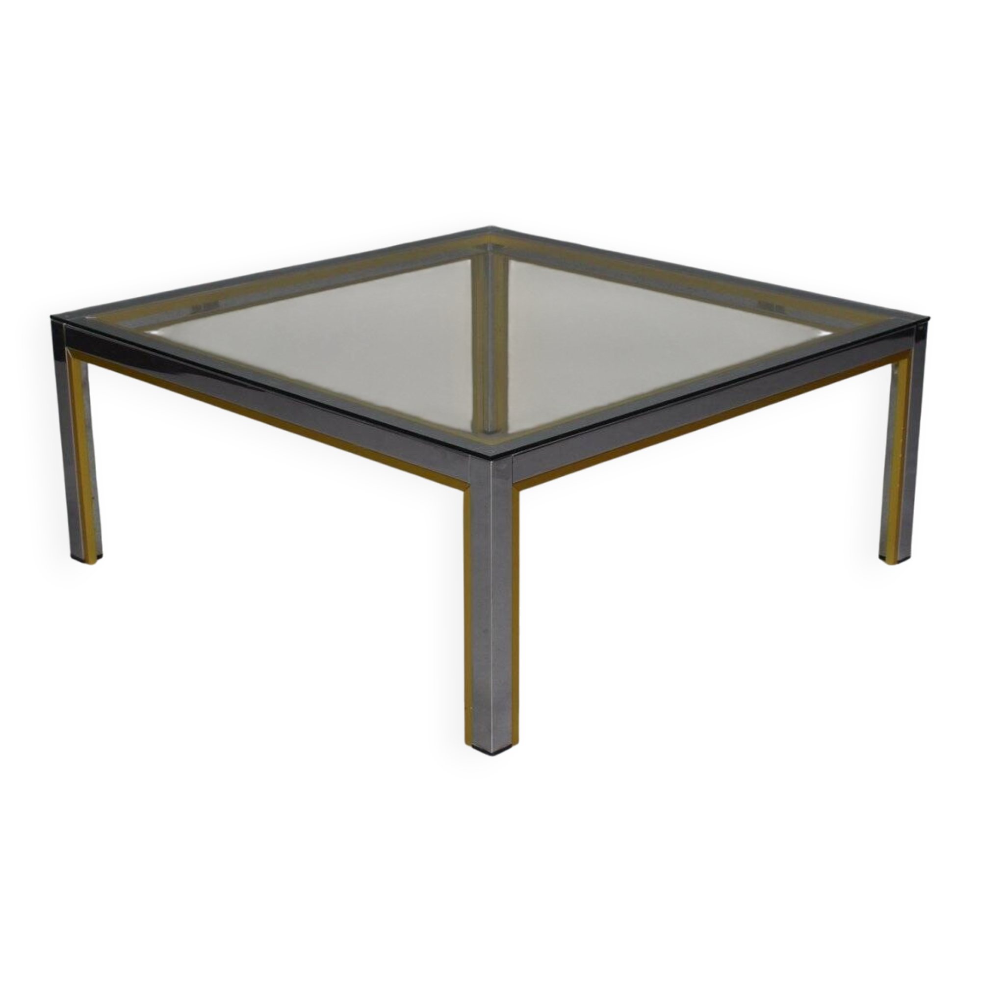 Italian chrome and gold coffee table, 1970s