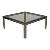 Table basse en chrome et or italienne, années 1970