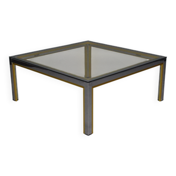 Italian chrome and gold coffee table, 1970s