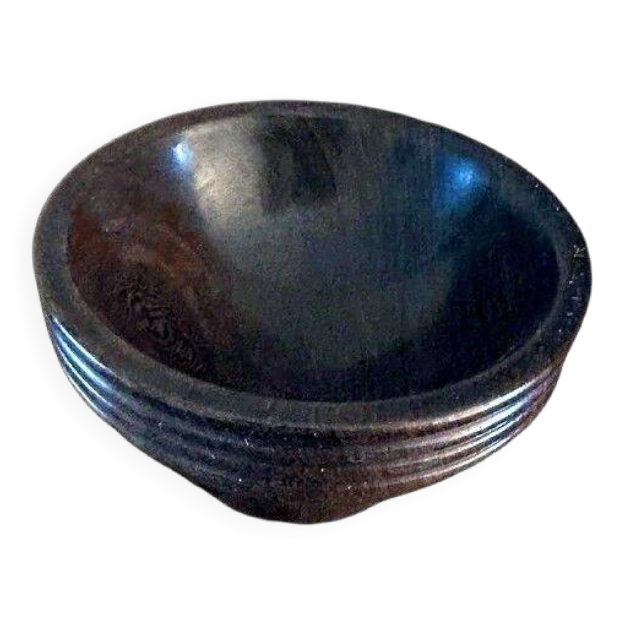 Small vintage turned solid wood bowl, Ø 9 cm