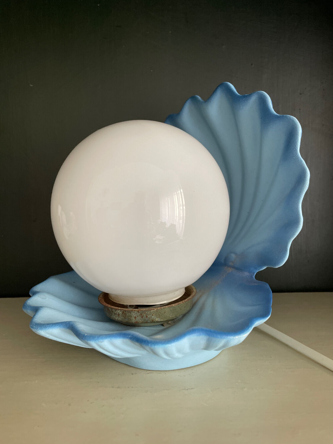 Vintage lamp bead shell ceramic