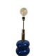 Lampadaire/lampe de table vintage bleue en verre