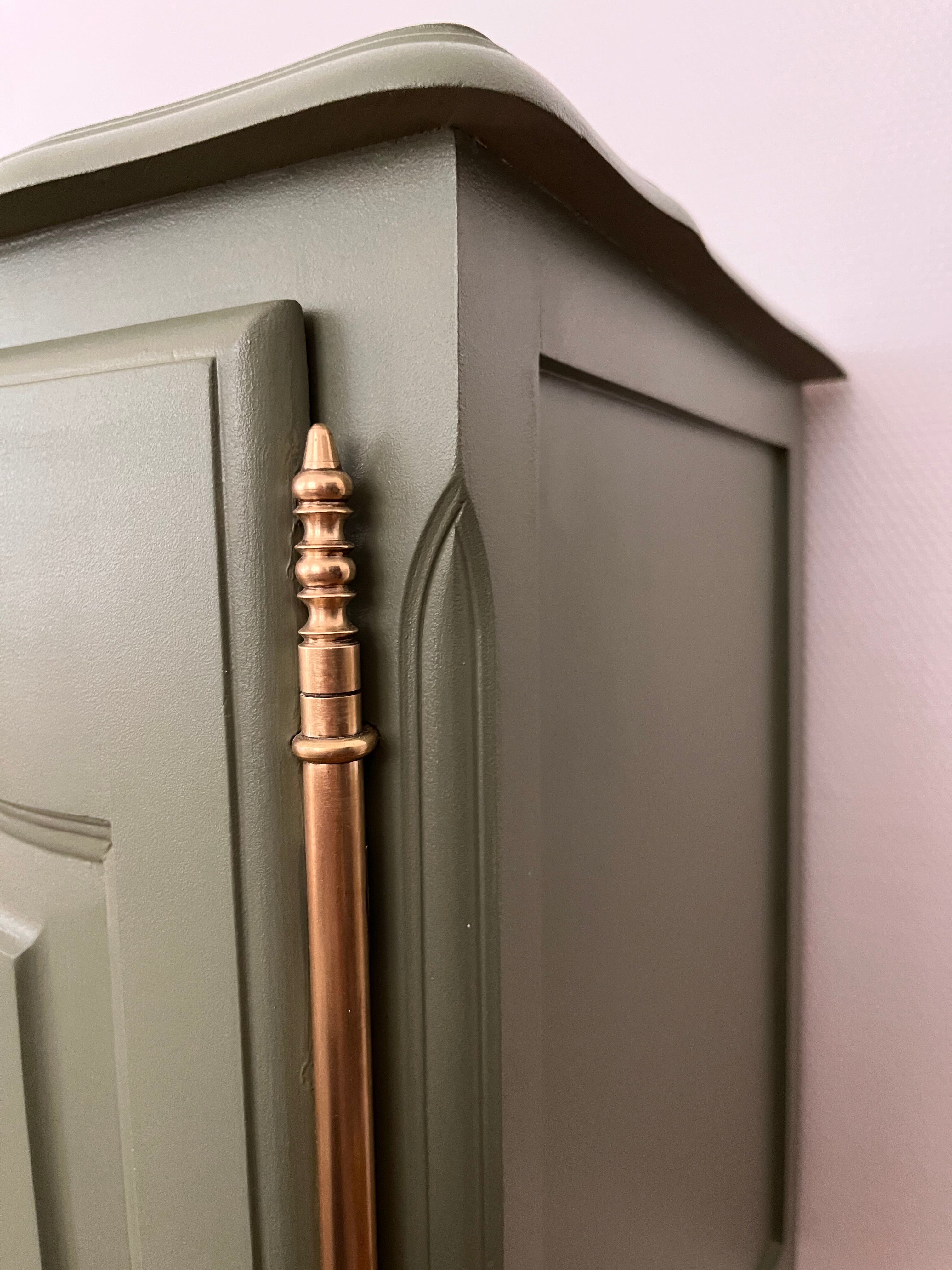 Louis XV style buffet — sage green, brass, cabriole legs