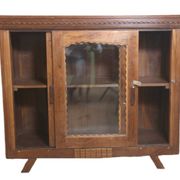 Antique glass-fronted buffet in Burmese teak